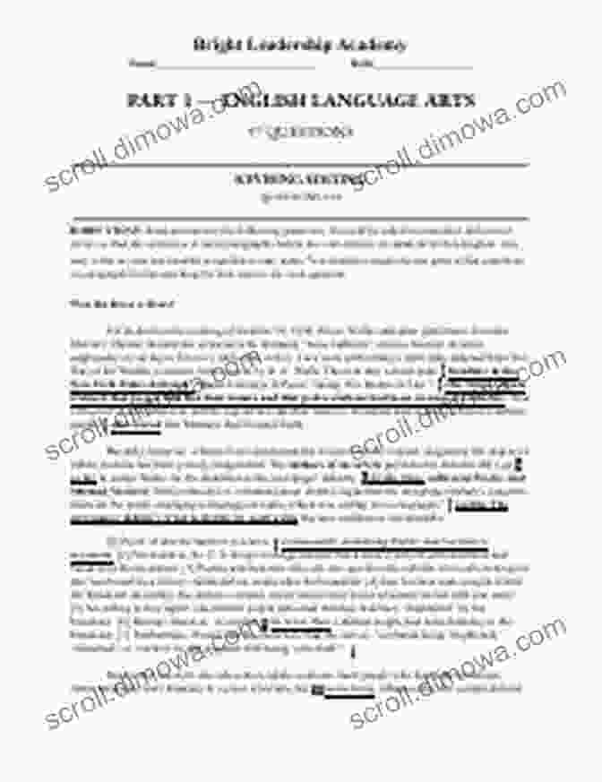 SHSAT English Language Arts 180 Questions Revising Editing Passages SHSAT English Language Arts 180 Questions Revising/Editing Passages