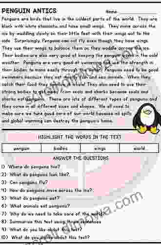 New English Comprehension Activity For Ages 10 11 (Year 6)